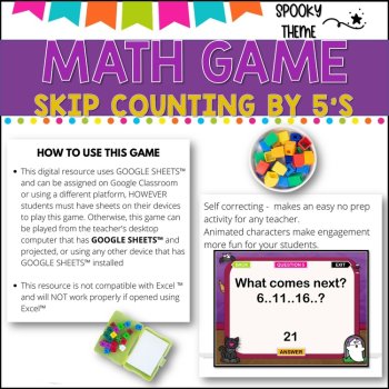 Digital Game l Skip Counting by 5 l SPOOKY FUN, image 2