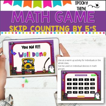Digital Game l Skip Counting by 5 l SPOOKY FUN, image 3