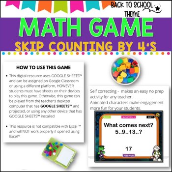 Digital Game l Skip Counting by 4 l SPOOKY FUN, image 2