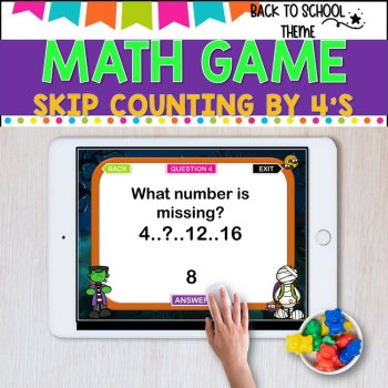 Digital Game l Skip Counting by 4 l SPOOKY FUN, image 4
