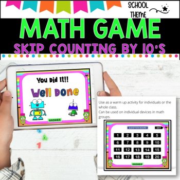 Digital Game l Skip Counting by 10 l SCHOOL THEME, image 3