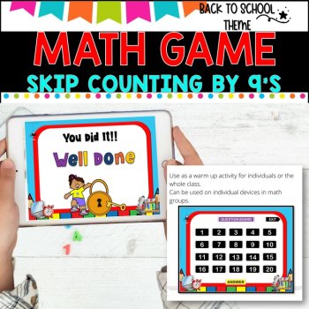 Digital Game l Skip Counting by 9 l SCHOOL THEME, image 3