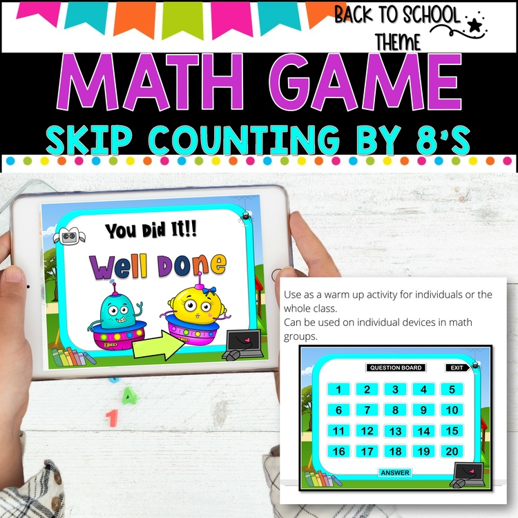Digital Game l Skip Counting by 8 l SCHOOL THEME