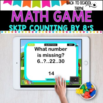 Digital Game l Skip Counting by 8 l SCHOOL THEME, image 2