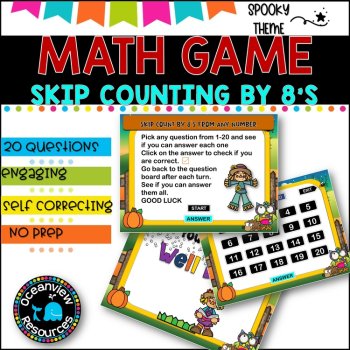 Digital Game l Skip Counting by 8 l SCHOOL THEME, image 3