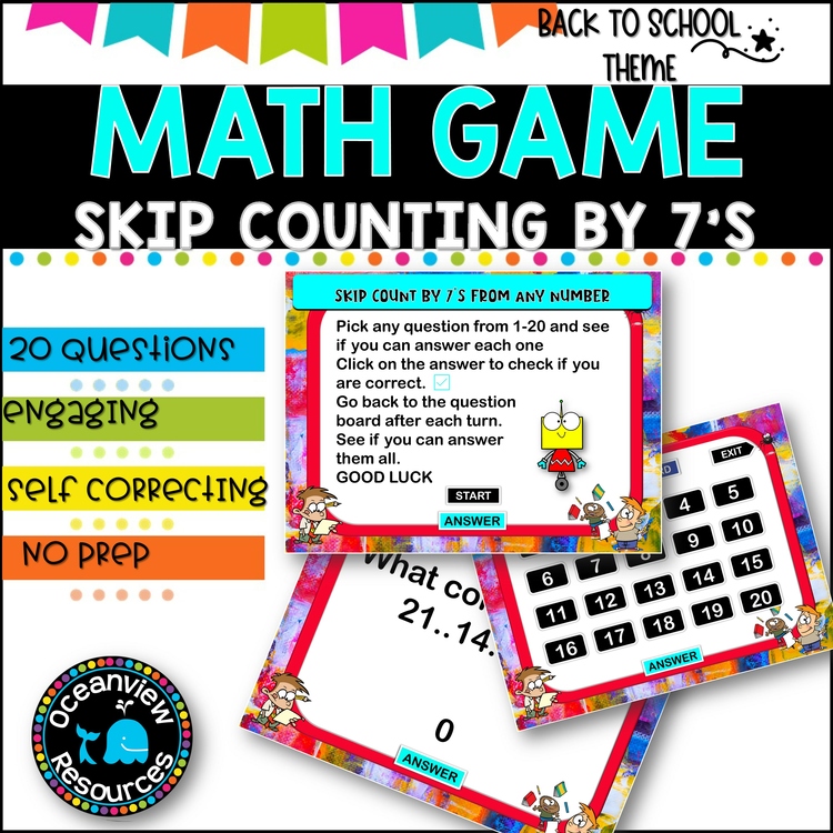 Digital Game l Skip Counting by 7 l SCHOOL THEME