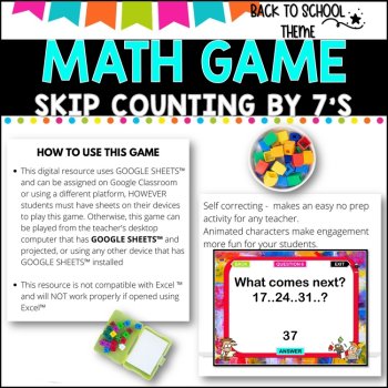 Digital Game l Skip Counting by 7 l SCHOOL THEME, image 2