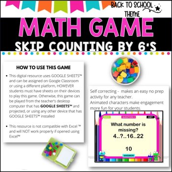 Digital Game l Skip Counting by 6 l SCHOOL THEME, image 2