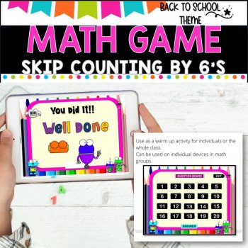 Digital Game l Skip Counting by 6 l SCHOOL THEME, image 3