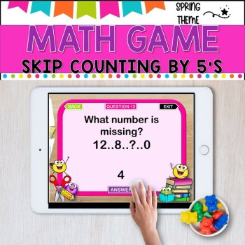 Digital Game - Skip Counting by 5 - SCHOOL THEME- distance learning fun, image 4