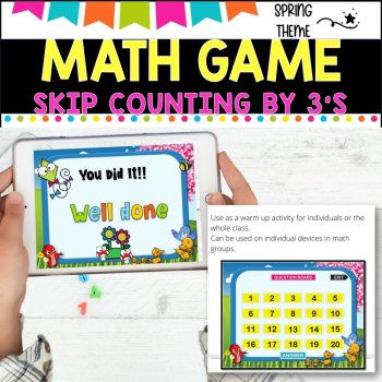 Digital Game - Skip Counting by 3 - SPRING THEME- distance learning fun, image 3