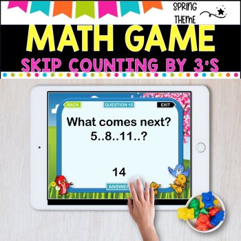 Digital Game - Skip Counting by 3 - SPRING THEME- distance learning fun, image 4