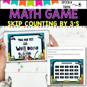 Digital Game - Skip Counting by 3 - SPOOKY FUN - distance learning fun, image 3
