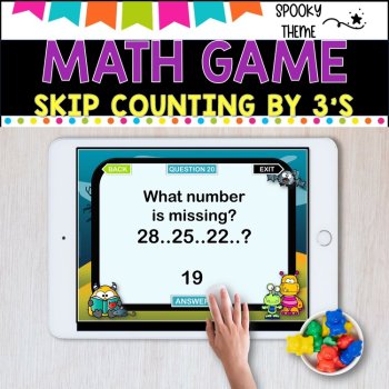 Digital Game - Skip Counting by 3 - SPOOKY FUN - distance learning fun, image 4