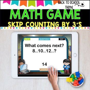 Digital Game - Skip Counting by 3 - SCHOOL THEME- distance learning fun, image 4