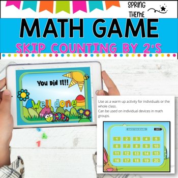 Digital Game - Skip Counting by 2 - SPRING FUN - Distance learning fun, image 3