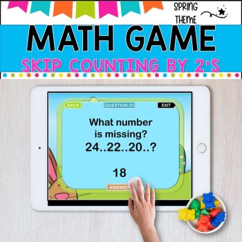 Digital Game - Skip Counting by 2 - SPRING FUN - Distance learning fun, image 4