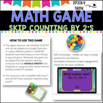 Digital Game - Skip Counting by 2 -HALLOWEN FUN- Distance Learning, image 2