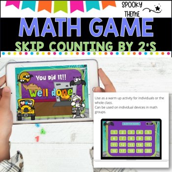 Digital Game - Skip Counting by 2 -HALLOWEN FUN- Distance Learning, image 3