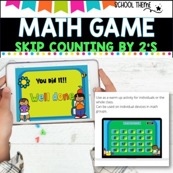 Digital Game - Skip Counting by 2 - SCHOOL THEME ideal for distance learning, image 3