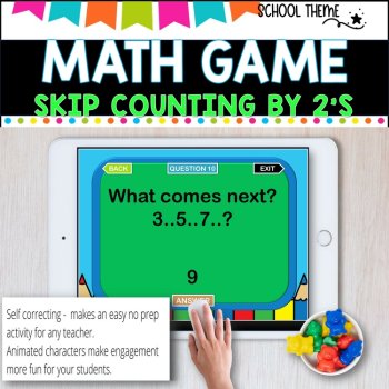 Digital Game - Skip Counting by 2 - SCHOOL THEME ideal for distance learning, image 4