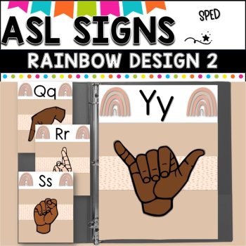 ASL Alphabet posters.  BOHO RAINBOW design 2, image 4