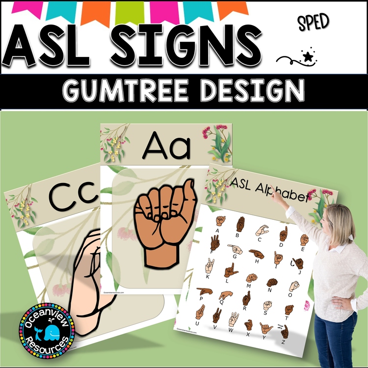 ASL Alphabet posters.  Gumleaf Design