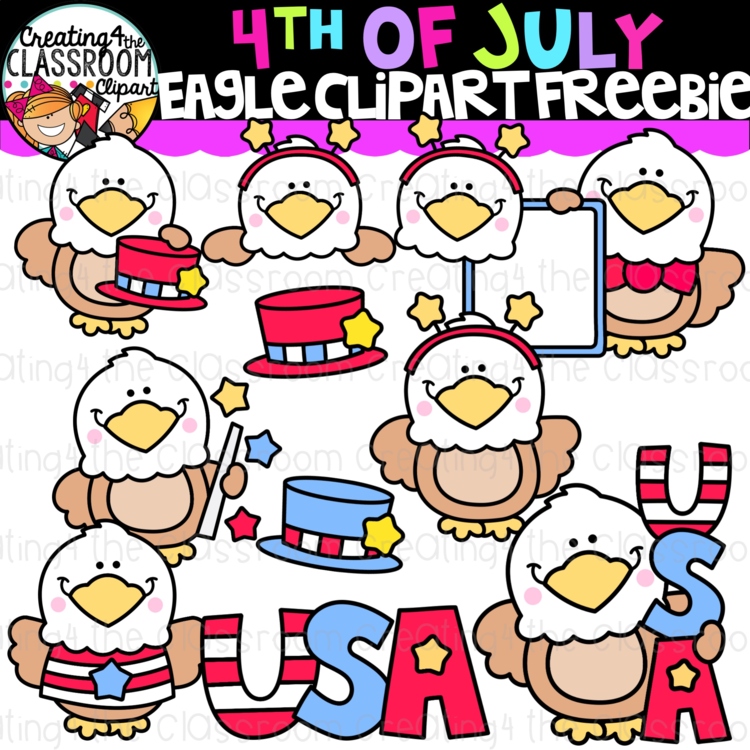 4th of July Eagle Clipart Freebie | School Eagles clipart for worksheets