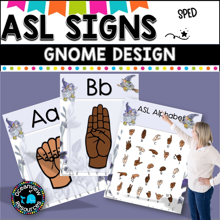 ASL Alphabet posters.  Gnome design