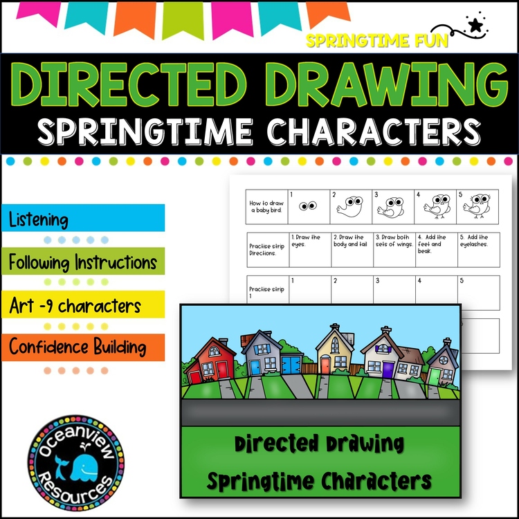 Directed Drawing -Springtime  Art Following Directions.