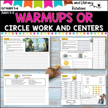 SUB PACK/PLANS NO PREP  -Literacy, Number -Grades 5-6 Set 1, image 2