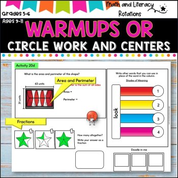 SUB PACK/PLANS NO PREP  -Literacy, Number -Grades 5-6 Set 1, image 3
