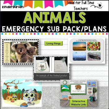 Kindergarten Emergency Sub Plans/Distance Learning Packet  (Animals), image 2