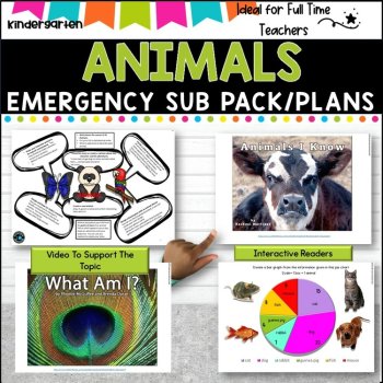 Kindergarten Emergency Sub Plans/Distance Learning Packet  (Animals), image 4