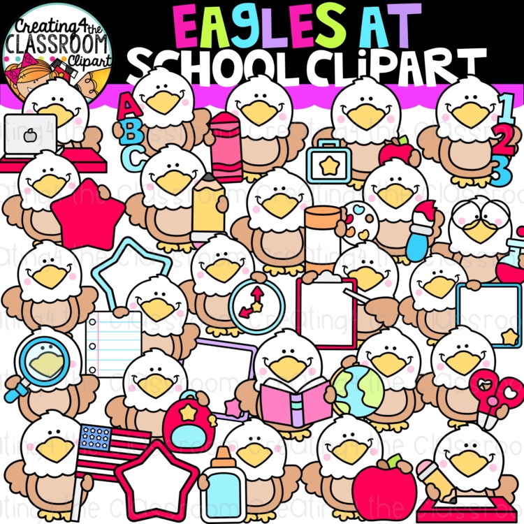 Eagles at School Clipart | School Eagles clipart for worksheets