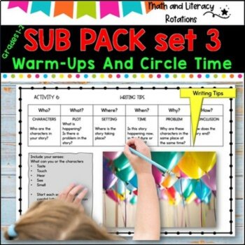 SUB PACK/PLANS NO PREP  -Literacy -Number -Grades 1-2 SET 3, image 3