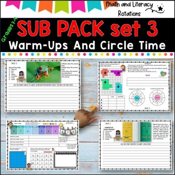SUB PACK/PLANS NO PREP  -Literacy, Number -Grades 3-4  SET 3, image 2