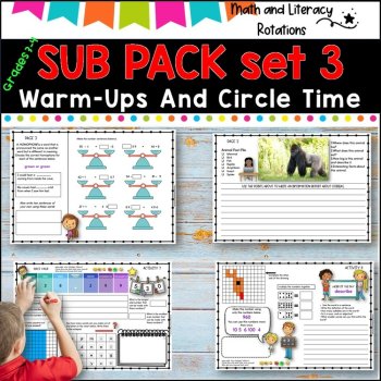 SUB PACK/PLANS NO PREP  -Literacy, Number -Grades 3-4  SET 3, image 3