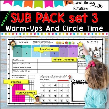 SUB PACK/PLANS NO PREP  -Literacy, Number -Grades 3-4  SET 3, image 4