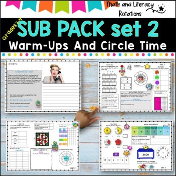 Emergency SUB PACK/PLANS NO PREP Literacy-Number Grades 3-4 SET 2, image 3