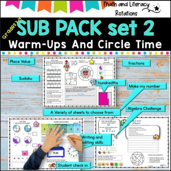 Emergency SUB PACK/PLANS NO PREP Literacy-Number Grades 3-4 SET 2, image 4