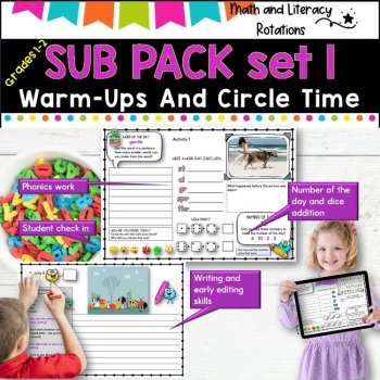 Emergency SUB PACK/PLANS- NO PREP -Literacy and Number -Grades 1-2  SET 1, image 2