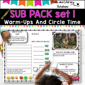 Emergency SUB PACK/PLANS- NO PREP -Literacy and Number -Grades 1-2  SET 1, image 3