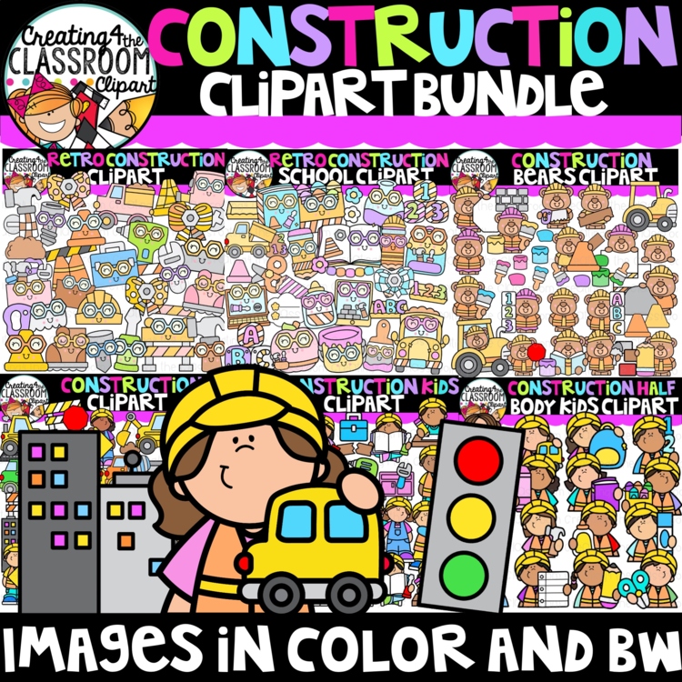Construction Clipart Bundle | Kid Clipart for worksheets