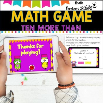 NO PREP MATH GAME l TEN MORE THAN numbers to 20  l POWERPOINT GAME, image 2