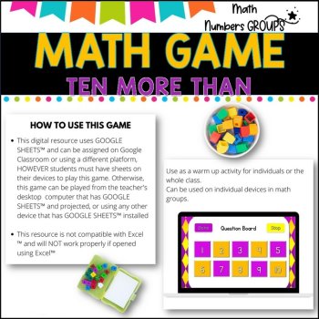 NO PREP MATH GAME l TEN MORE THAN numbers to 20  l POWERPOINT GAME, image 3