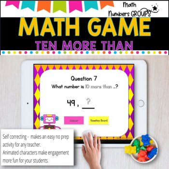 NO PREP MATH GAME l TEN MORE THAN numbers to 20  l POWERPOINT GAME, image 4