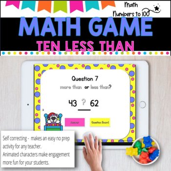 NO PREP MATH GAME l GREATER AND LESS THAN- numbers to 100  l POWERPOINT GAME, image 4