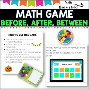 NO PREP MATH GAME l BEFORE, AFTER, BETWEEN  to 50 l POWERPOINT GAME, image 3