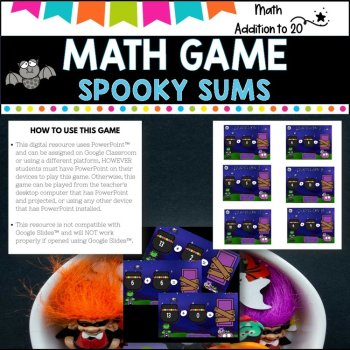 ADDITION FACTS TO 20 l PowerPoint  Team Game l Spooky Fun, image 4